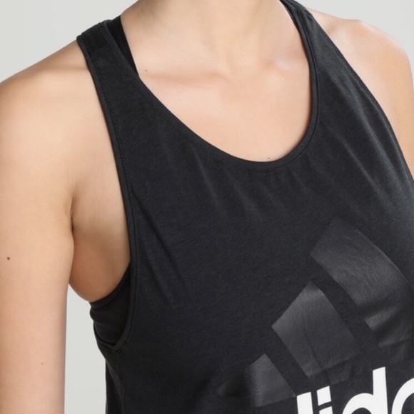 Adidas Womens Essentials Linear Loose Tank Top Black/White Size S NEW WITH TAGS - Picture 4 of 10